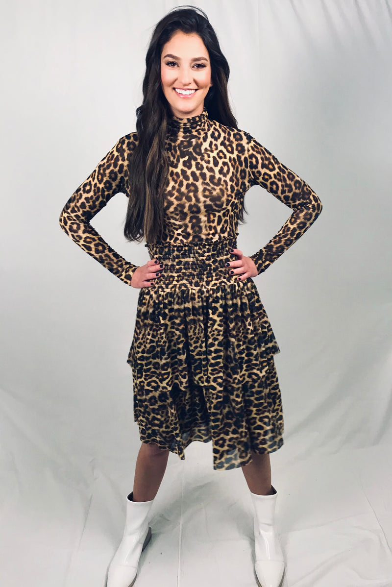 Leopard Tiered Skirt